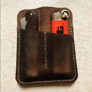 Brand new, hand made leather wallet/gear caddy